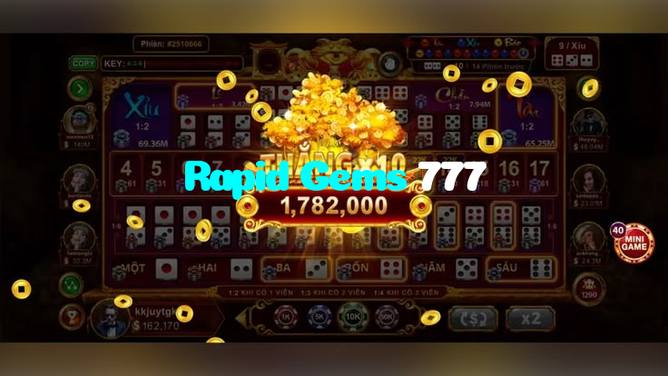 Rapid Gems 777 casino presented on mobile device in Pakistan with slots and live games